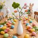 thumbnail image 4 of Decoraciones de Pascua Interior Easter Egg Bunny Stems Floral Picks Leaves Decorations Artificial Branches Spring Floral Stems Green Decoración del hogar, 4 of 6
