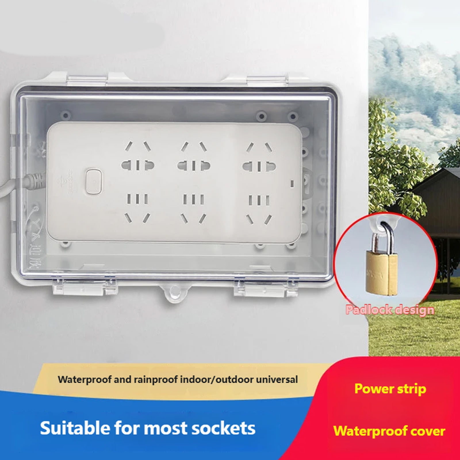 1 Set Quickly Install Waterproofed Box for Electrical Outdoors Lock Included ABS Construction Safety Durability