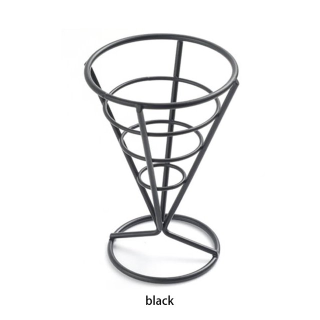 French Fries Strainer Basket Potato Fried Food Container Stable Cooking Tools Metal Cone-Shaped Cooking Tools Shop Kitchen Wedding Birthday Type 2
