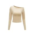 thumbnail image 1 of Trajes de camisa de primavera Ropa de corte regular Mujer de moda Tops con hombros descubiertos SG, 1 of 7