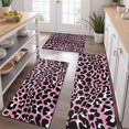 thumbnail image 2 of Pink and Black Of Leopard Print Kitchen Rugs Sets Of 3,Kitchen Runner Rugs Non Skid Washable,Decorative Kitchen Floor Mats for Kitchen,Sink,Laundry,17"x30"+ 17"x47" + 17"x59", 2 of 6