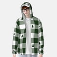 thumbnail image 4 of Balery Green White Lumberjack Plaid Men's Women's UPF 50+ Sun Protection Lightweight Hoodie Performance Long Sleeve Shirt for Fishing Running-Small, 4 of 9