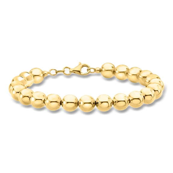 Ross-Simons Italian 8mm 18kt Gold Over Sterling Bead Bracelet, Women's, Adult