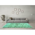 thumbnail image 3 of Ahgly Company Indoor Rectangle Abstract Turquoise Blue Contemporary Area Rugs, 2' x 4', 3 of 4