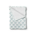 thumbnail image 2 of Vintage Airplane Soft Flannel Fleece Blanket, Retro Travel Themed Illustration Jet Powered Airliner Concept Pattern, Cozy Plush for Indoor and Outdoor Use, 50" x 70", Pale Blue White, by Ambesonne, 2 of 5