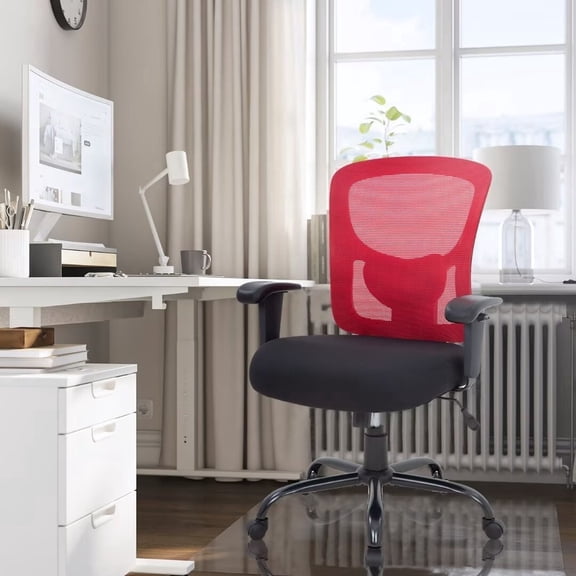Big and Tall Office Chair Extra Wide Office Chairs Heavy Duty 400LBS Computer Desk Chair with Lumbar Support Ergonomic High Back Task Rolling Swivel Mesh Chair for adult,Red