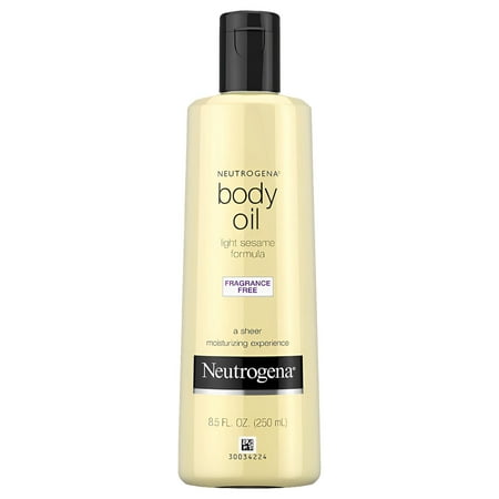 Neutrogena Body Oil with Light Sesame Formula, Fragrance-Free, 8.5 oz, 2 Pack