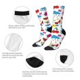thumbnail image 4 of Fotbe Summer Calcetas Largas con Estampado para Hombre y Mujer – Calcetas de Compresión Transpirables y Elásticas, Viajar y Uso Diario Talla 5-11, 4 of 6