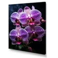 thumbnail image 2 of Designart "violet Flowers Radiant Orchids Black" Floral Wall Art Living Room, 2 of 5