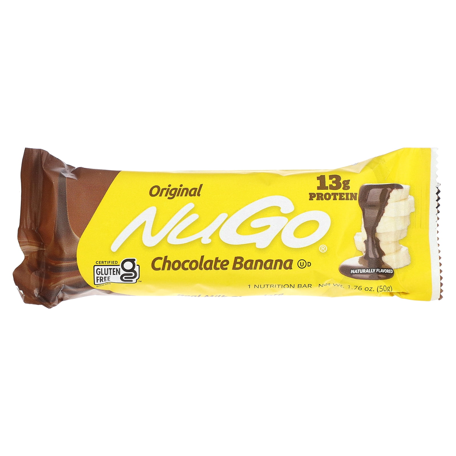 NuGo Protein Bar, Chocolate Banana, 13g Protein, Gluten Free, 15 Count