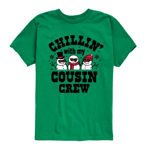 Instant Message - Chillin With My Cousin Crew Chistmas - Toddler & Youth Short Sleeve Graphic T-Shirt