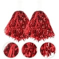thumbnail image 1 of Pompons de Cheerleading Réutilisables avec Poignée Lisse en Matériau PE Léger pour Jouer Rouge, 1 of 8