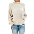 thumbnail image 4 of Suéter holgado de gran tamaño con cuello alto y manga larga para mujer SG SG Yuyangstore suéter de mujer de gran tamaño, 4 of 8