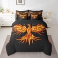 thumbnail image 2 of Erosebridal Phoenix Print Bedding Sets Queen Size, Black and Gold Bed Set, Reversible 7-Piece, 2 of 5
