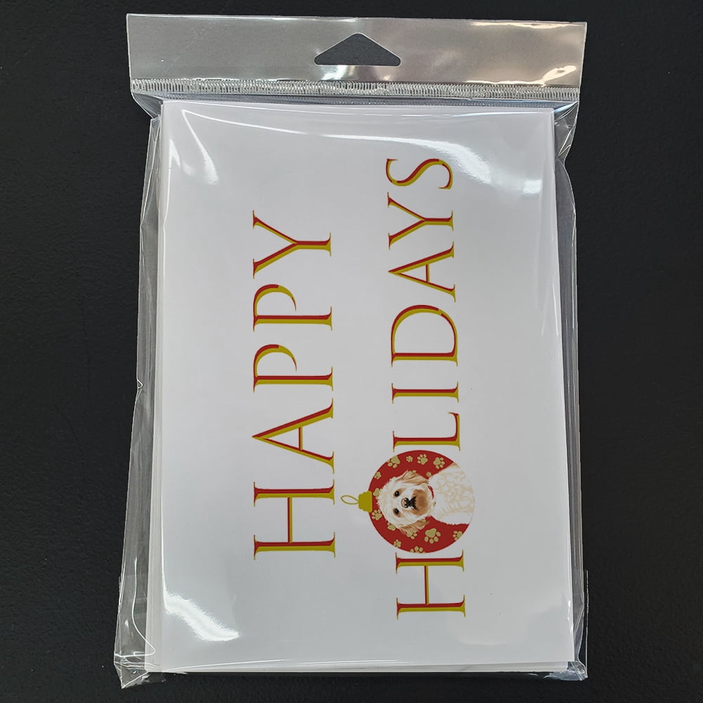 Doodle Red #2 Happy Holidays Greeting Cards and Envelopes Pack of 8 7 in x 5 in