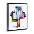 thumbnail image 3 of Stupell Industries Southwestern Country Girl Shopping Bags Black Floating Frame Canvas Art, 17 x 21, by Amanda Greenwood, 3 of 8
