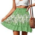 thumbnail image 2 of Cavosen Plus Size Skirt Elastic Waist Mini Skirts A Line Floral Short Skirts Elegant Cute Workout Club Skirt, 2 of 7