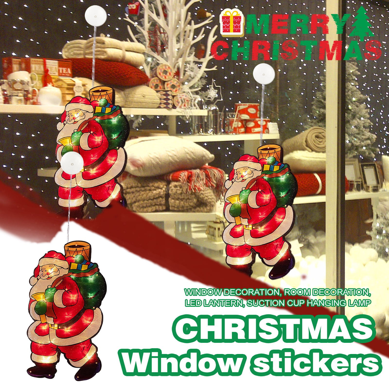 Christmas Decoration Clings Santa's Workshop *RARE* Elf Vinyl Window Cling NEW 