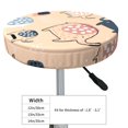 thumbnail image 4 of Kll Cute Ink Drawn Elephants Round Bar Chair Cushion Cover 12 Inch,Bar Stool Protector With Elastic, Soft Washable, 4 of 7