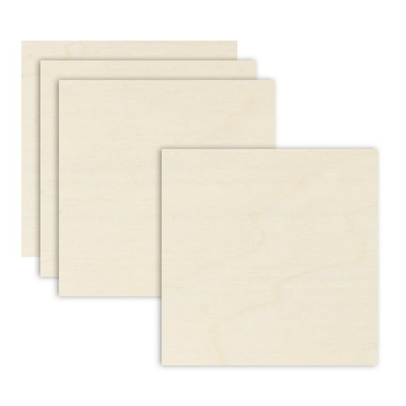 Uxcell 4PCS Birch Plywood Sheets 12 x 12 x 1/8 Inch Durable Wood Panels for Laser Cutting & Engraving