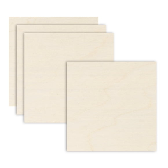 Uxcell 4PCS Birch Plywood Sheets 12 x 12 x 1/8 Inch Durable Wood Panels for Laser Cutting & Engraving