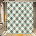 thumbnail image 3 of Retro Grid Shower Curtain Fabric Shower Curtain Set with 12 Hooks Waterproof 72 * 72 Inches for Bathroom Beach Caravan Hotel, 3 of 5