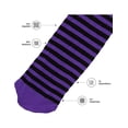 thumbnail image 4 of Calceta Larga Medieta Rayada Algodón Moda Mujer 3 Piezas Violeta Unitalla, 4 of 5