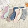thumbnail image 2 of Women Thick Fuzzy Anti-Slip Slipper Socks Winter Warm Socks Fluffy Cozy Yoga Pilates Soft Grip Socks 7 Pairs Multicolor One Size, 2 of 7