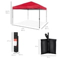 thumbnail image 2 of 8x8ft 1-Person Setup Pop Up Canopy Tent Instant Portable Shelter w/ 1-Button Push, Case, 4 Weight Bags - Red, 2 of 5