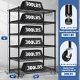 thumbnail image 3 of TrumanPick 6-Tier Wire Shelf 36"W x 16"D x 76"H Metal Storage Shelves with Wheels, Wire Rack, Heavy-Duty Garage Shelving Unit for Pantry, Kitchen, Black, 3 of 8