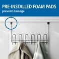thumbnail image 6 of Mainstays Over-the-Door 6-Hook Rack, Hanging Storage for Towels, Robes, No Drilling, Matte Black, 6 of 10