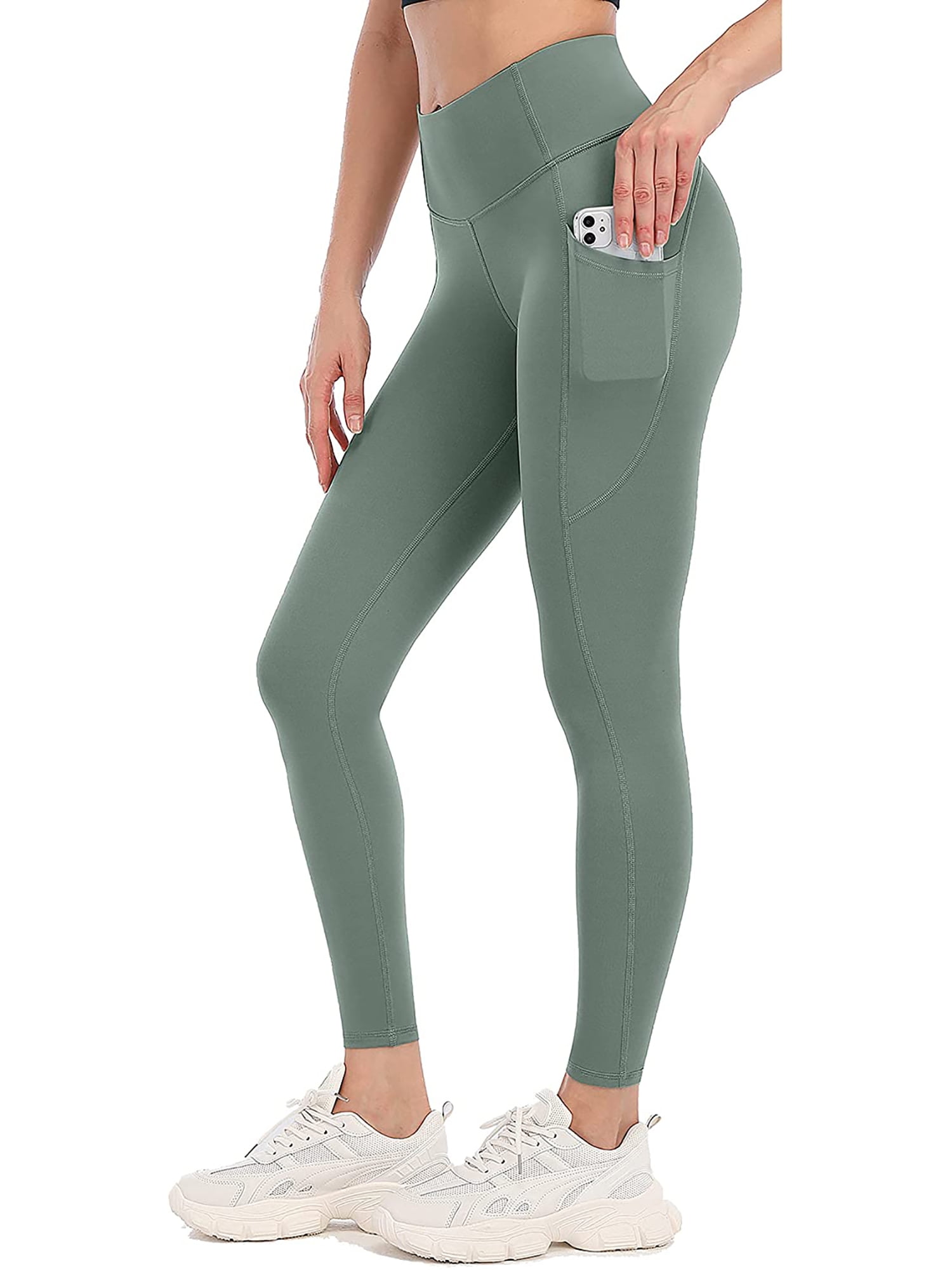 Women's Active Stretch Leggings with Pockets Mid Rise Yoga