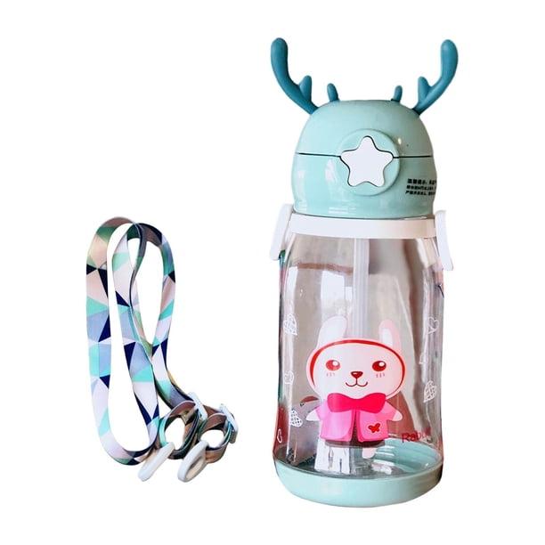 Botella de agua para niños, taza para bebidas para bebés, para viajes, té, jugo, leche, escuela. VERDE