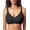 Black, variant on Womens Scalloped No Underwire Bras Wireless Seamless V Neck Bra with Medium Support and Lift T Shirt Bralette