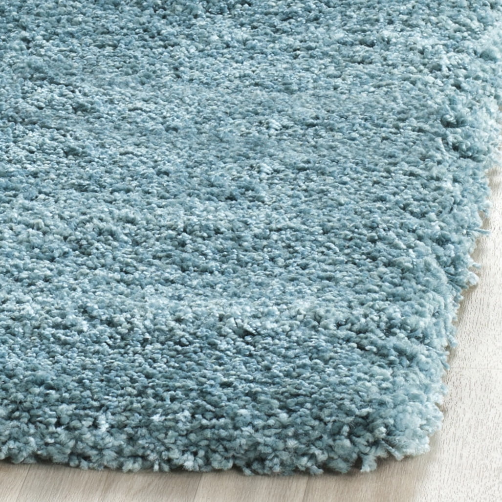 SAFAVIEH Milan Harlow Solid Plush Shag Runner Rug, Aqua Blue, 2' x 14' - Modern Design, Aqua Blue, Non-Shedding & Easy Cleaning, Ultra Plush Thick Pile, Ideal for Living Room, Bedroom, Entryway