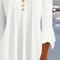 thumbnail image 4 of Teissuly Women's Casual Trumpet 3/4 Sleeve Buttoned Basic Ruched Tops Pleated T-shirts Blouses, 4 of 7