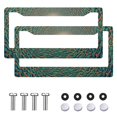 thumbnail image 2 of 2Packs License Plate Frames with Green and Orange Forest Pattern Includes Screws & Caps Full Accessories Included Size 6.3x12.2inch(16x31cm), 2 of 8