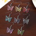 thumbnail image 1 of 8 pares de aretes de mariposa, joyería de insectos de moda para mujeres, niñas, niños, regalo de Navidad, aretes de colores acrílicos de peso ligero, 8 colores, 1 of 5