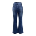 thumbnail image 6 of Women's High Waisted Bell Bottom Jeans Flare Drawstring Wide Leg Retro Bootcut Stretch Boyfriend Baggy Denim Pants, 6 of 6