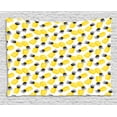 thumbnail image 1 of Pineapple Tapestry, Star Patterned Arrangement of Exotic Fruits with Greyscale Leaves, Wall Hanging for Bedroom Living Room Dorm Decor, 80W X 60L Inches, Black Grey and Yellow, by Ambesonne, 1 of 2