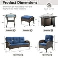 thumbnail image 2 of OPOHORO 7 - Pieces Patio Furniture Set with 43" Rectangular Fire Pit Table, Outdoor Conversation Sets with Lounge Chairs, Glass Side Table and Ottomans, for Garden Lawn Balcony, Blue Cushion, 2 of 18