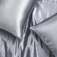 thumbnail image 6 of Whale Flotilla 3-Piece Reversible Silky Soft Twin Size Comforter Bedding Set, Luxurious Satin Comforters with 1 Satin Pillowcase, Lightweight Duvet for All Seasons, Grey, 6 of 8
