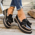 thumbnail image 4 of Xucatan Women's Platform Loafers, Glossy Round Toe Mules with Thick Lug Sole, Easy On Cushioned Insole Shoes, Versatile Everyday Work Weekend Style Gift, 4 of 7