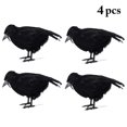 thumbnail image 1 of 4PCS Halloween Decorations Crow Lifelike Realistic Table Decors Desk Ornaments, 1 of 10