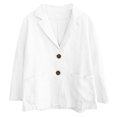thumbnail image 5 of UYISJ Cotton Linen Blazer for Womens Long Sleeve Loose Jackets Casual Collared Button Down Blazer Jackets with Pockets M, 5 of 7