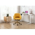 thumbnail image 4 of Modern Teddy Fabric Ergonomic Office Chair with Adjustable Height, 360-degree Swivel, Gold Metal Legs, and Universal Wheels for Stylish Indoor Spaces-Yellow, 4 of 9