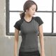 thumbnail image 2 of Camiseta de entrenamiento para mujer Raglan Mangas cortas Empalme O Cuello Rápido, 2 of 8