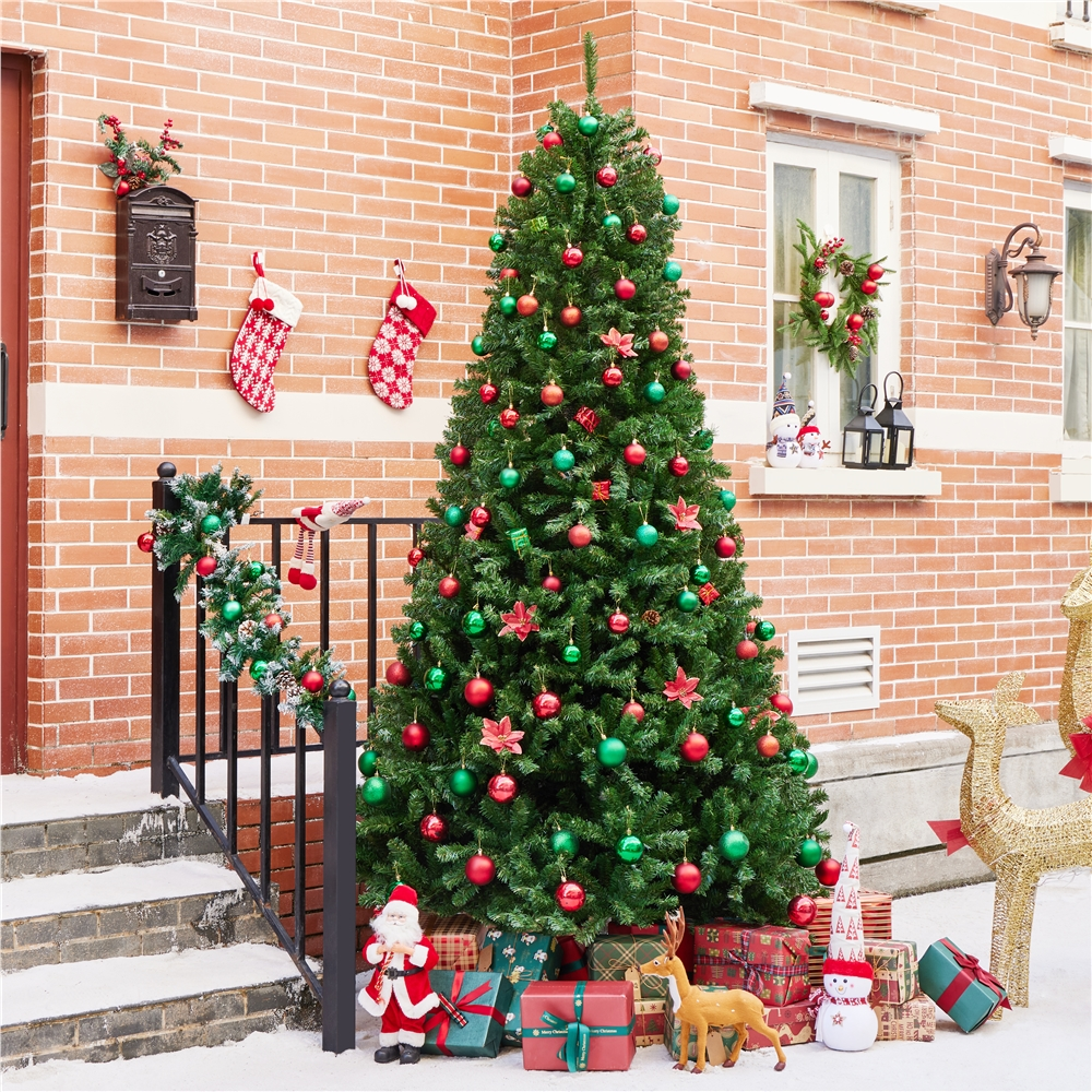 Renwick 9Ft Hinged Spruce Artificial Christmas Tree with Foldable Stand, Green