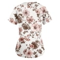 thumbnail image 3 of Iaqnaocc Scrubs for Women Funny Floral Print Nursing Uniform Fashion V Neck Side Slits Scrub Tops Holiday Short Sleeve Medical Workwear with Pockets Cyan 4XL, 3 of 4
