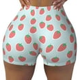 thumbnail image 2 of Picia Hand Drawn Strawberry Printed Workout Shorts for Women Seamless Scrunch Butt Lifting High Waisted Yoga Gym Booty Running Moisture-wicking Short Pants-, 2 of 9